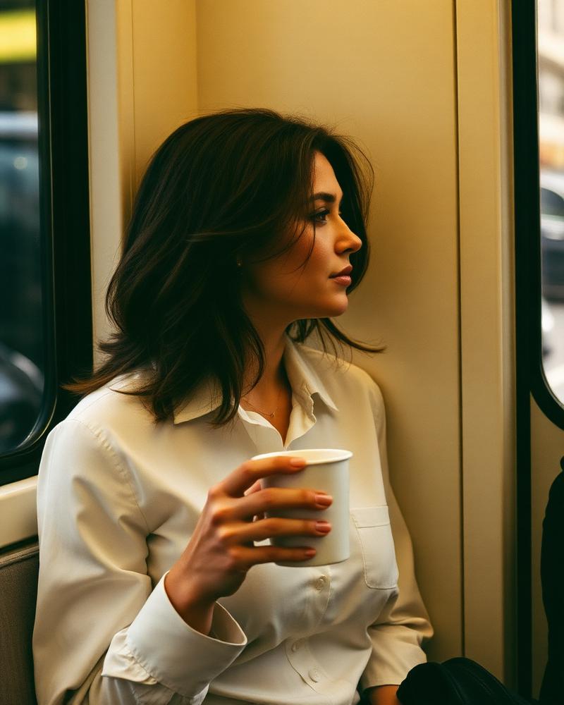 Femme dans le métro parisien